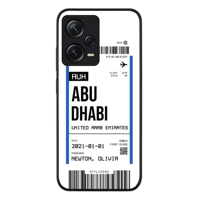 Custom Flight Boarding Pass Ticket Phone Case - Redmi - Note 12 Pro Plus 5G / Rugged Black -