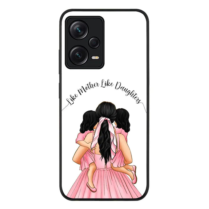 Redmi Note 12 Pro Plus 5G / Rugged Black Mother 2 daughters Custom Clipart, Text Phone Case - Redmi - Stylizedd.com