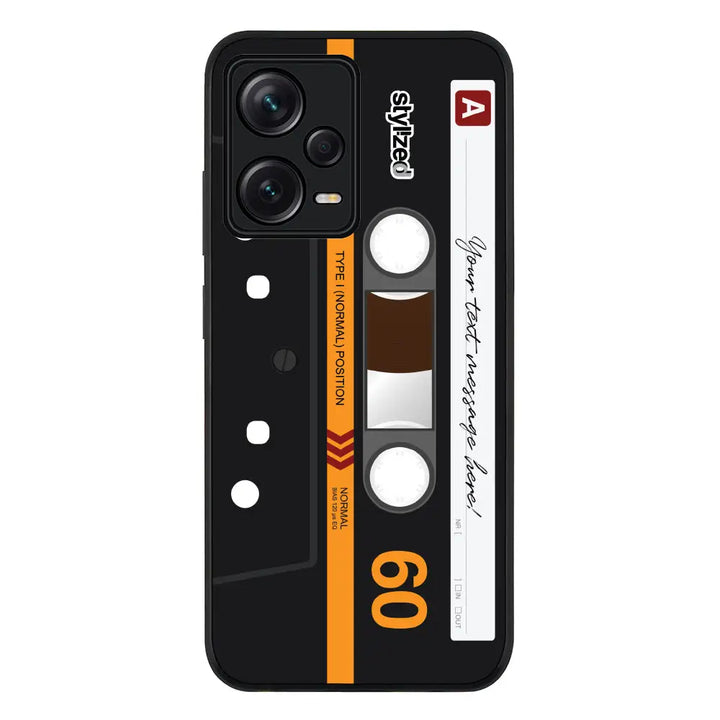 Redmi Note 12 Pro Plus 5G / Rugged Black Custom Retro Cassette Tape Phone Case - Redmi - Stylizedd.com