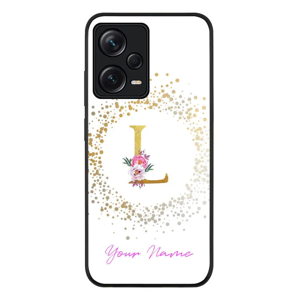 Redmi Note 12 Pro Plus 5G / Rugged Black Floral Initial Phone Case - Redmi - Stylizedd.com