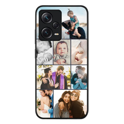 Personalised Photo Collage Grid Phone Case - Redmi - Note 12 Pro 5G / Rugged Black - Stylizedd