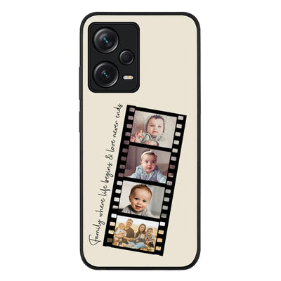 Custom Film Strips Personalised Movie Strip Phone Case - Redmi - Note 12 Pro 5G / Rugged Black -
