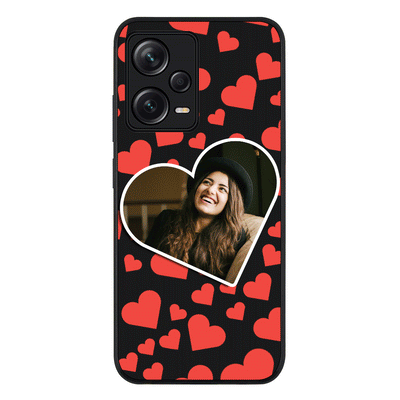 Redmi Note 12 Pro 5G / Rugged Black Custom Photo Heart shaped, Phone Case - Redmi - Stylizedd.com