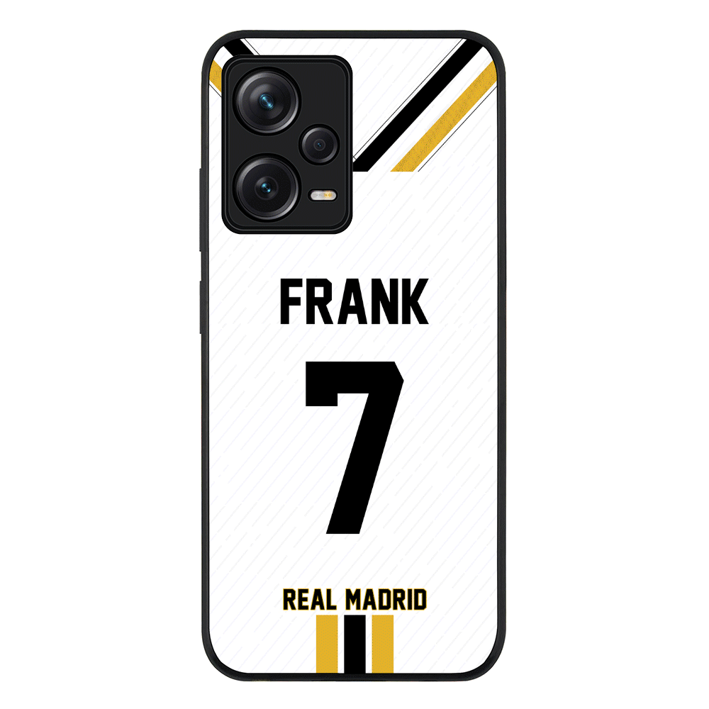 Redmi Note 12 Pro 5G / Rugged Black Personalized Football Clubs Jersey Phone Case Custom Name & Number - Redmi - Stylizedd.com