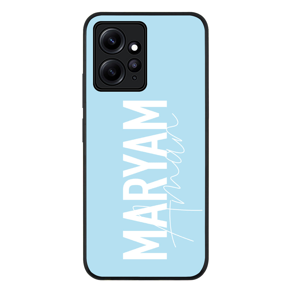 Redmi Note 12 4G / Rugged Black Personalized Name Vertical, Phone Case - Redmi - Redmi - Stylizedd.com