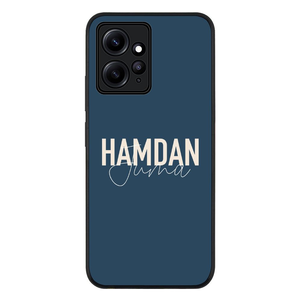 Redmi Note 12 4G / Rugged Black Personalized Name Horizontal, Phone Case - Redmi - Stylizedd.com