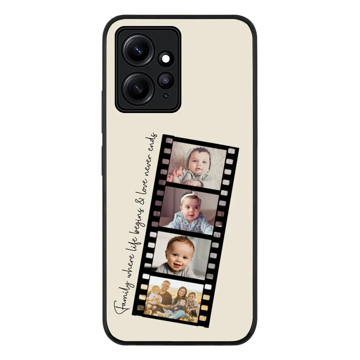 Redmi Note 12 4G / Rugged Black Custom Film Strips Personalised Movie Strip, Phone Case - Redmi - Stylizedd.com