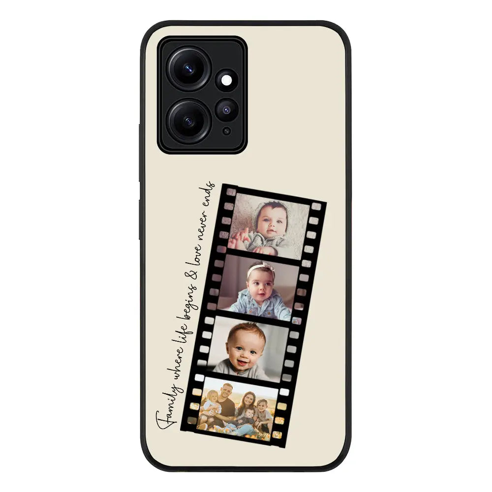 Custom Film Strips Personalised Movie Strip Phone Case - Redmi - Note 12 4G / Rugged Black -