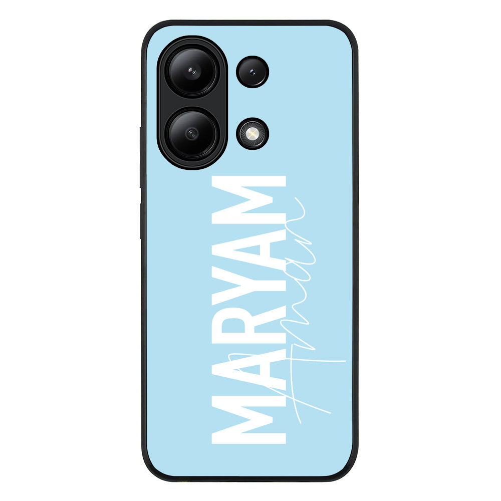 Redmi Note 13 4G / Rugged Black Personalized Name Vertical, Phone Case - Redmi - Redmi - Stylizedd.com