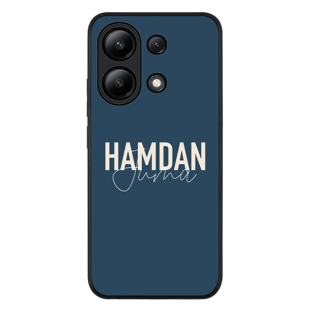 Redmi Note 13 4G / Rugged Black Personalized Name Horizontal, Phone Case - Redmi - Stylizedd.com