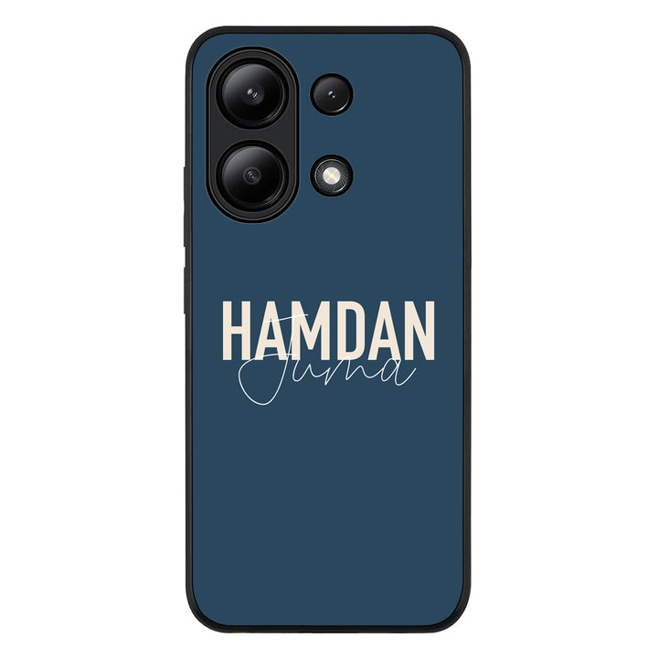 Redmi Note 13 4G / Rugged Black Personalized Name Horizontal, Phone Case - Redmi - Stylizedd.com