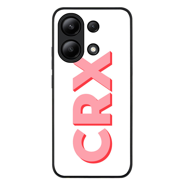 Redmi Note 13 4G / Rugged Black Personalized Monogram Initial 3D Shadow Text Phone Case - Redmi - Stylizedd.com