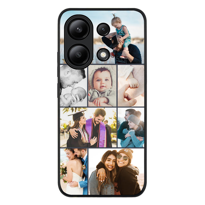 Redmi Note 13 4G / Rugged Black Personalised Photo Collage Grid Phone Case - Redmi - Stylizedd.com