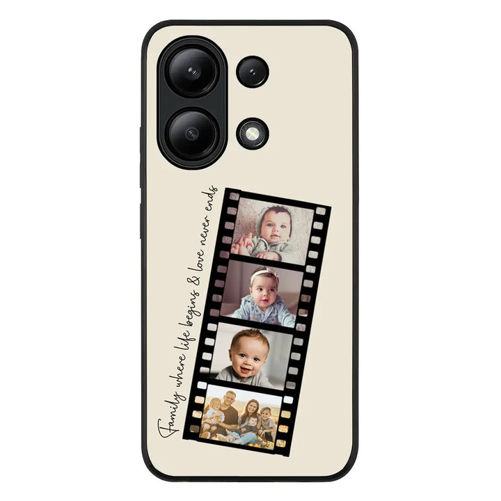 Redmi Note 13 4G / Rugged Black Custom Film Strips Personalised Movie Strip, Phone Case - Redmi - Stylizedd.com