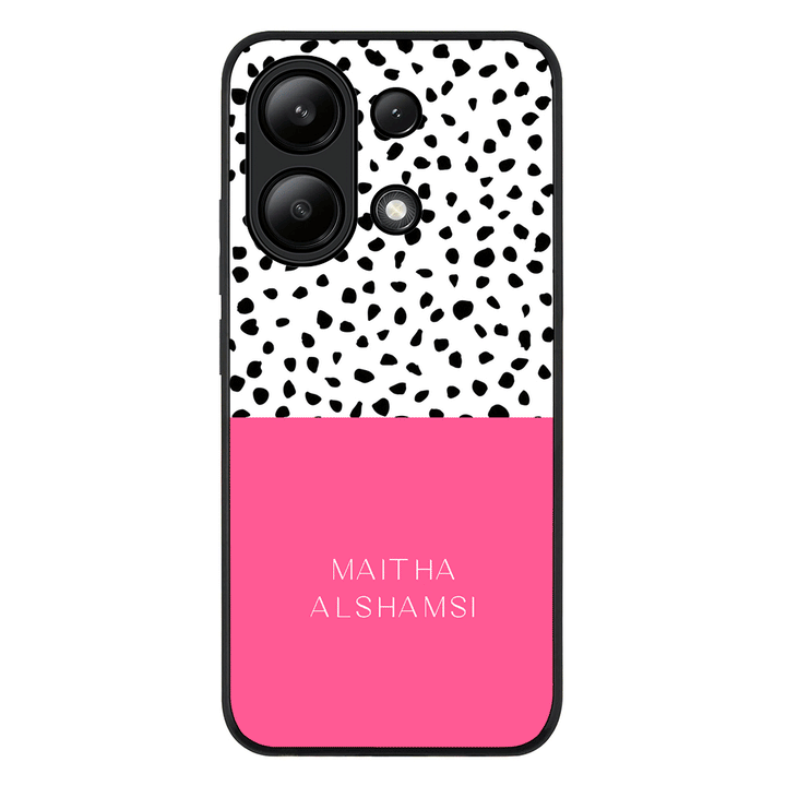 Redmi Note 13 4G / Rugged Black Personalized Text Colorful Spotted Dotted, Phone Case - Redmi - Stylizedd.com