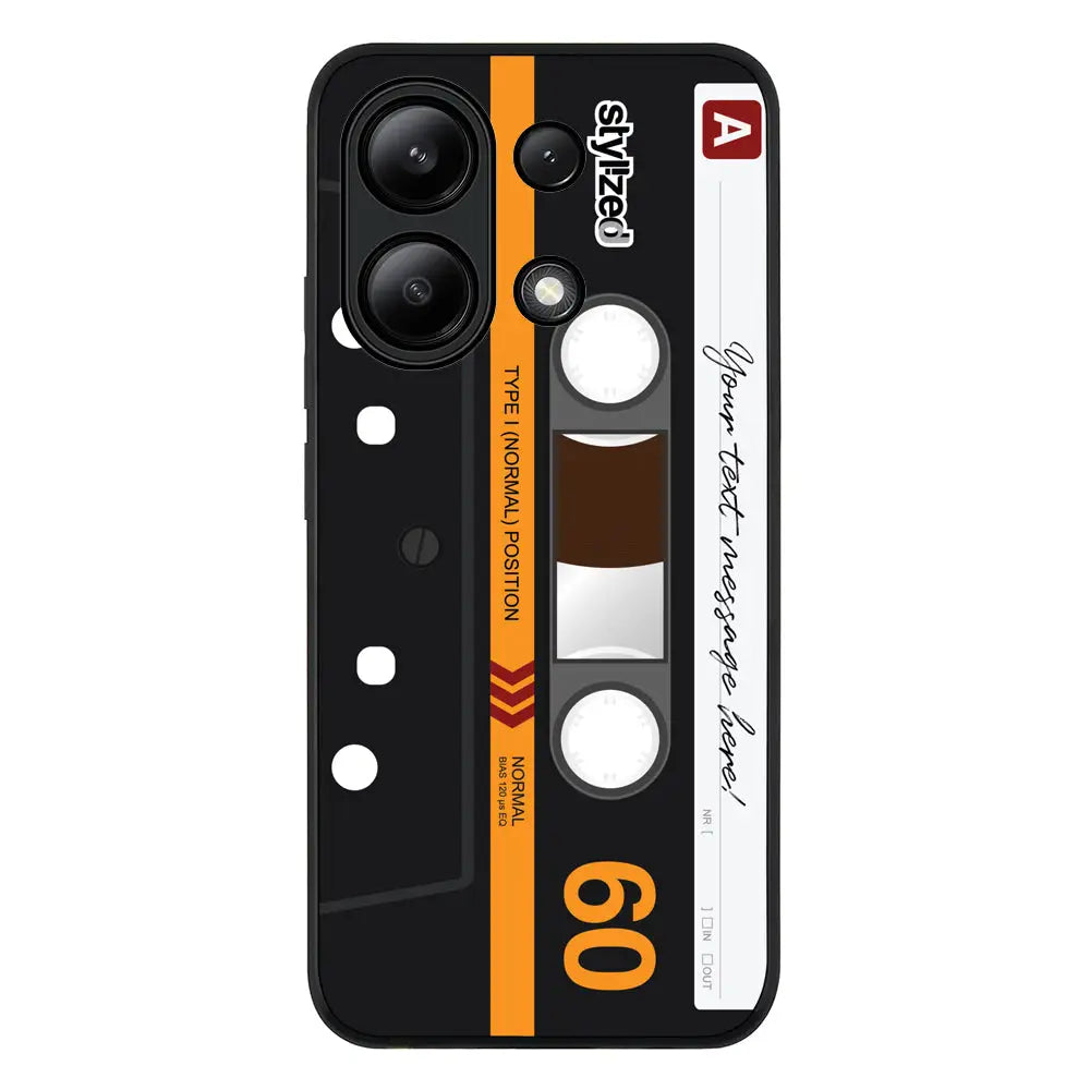 Redmi Note 13 4G / Rugged Black Custom Retro Cassette Tape Phone Case - Redmi - Stylizedd.com