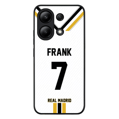 Redmi Note 13 4G / Rugged Black Personalized Football Clubs Jersey Phone Case Custom Name & Number - Redmi - Stylizedd.com
