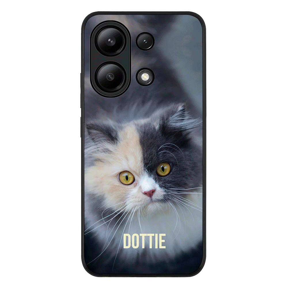 Redmi Note 13 4G / Rugged Black Personalized Pet Cat, Phone Case - Redmi - Stylizedd.com