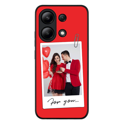 Redmi Note 13 4G / Rugged Black Personalized Polaroid Photo Valentine, Phone Case - Redmi - Stylizedd.com