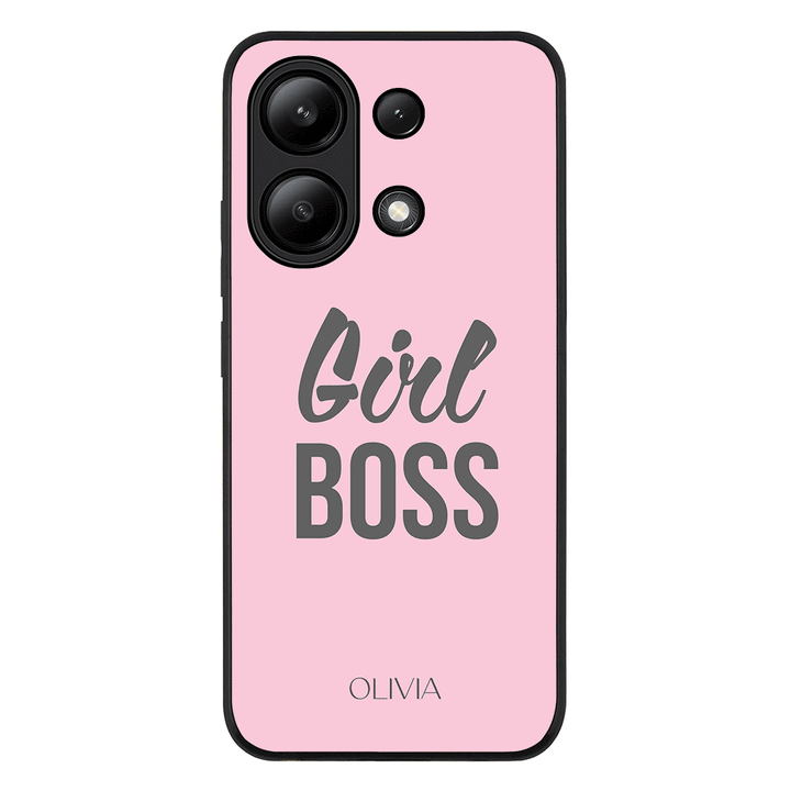 Redmi Note 13 4G / Rugged Black Personalized Name Girl Boss, Phone Case - Redmi - Stylizedd.com