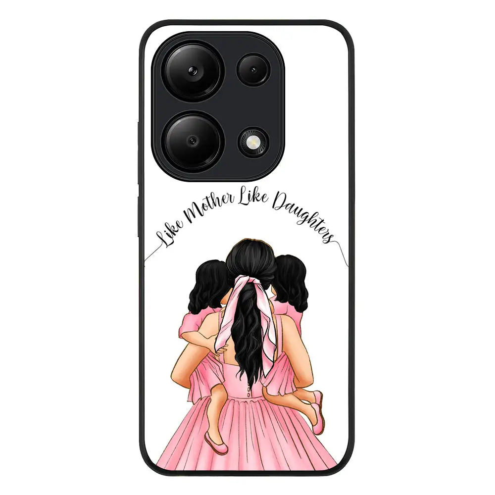 Redmi Note 13 Pro 4G / Rugged Black Mother 2 daughters Custom Clipart, Text Phone Case - Redmi - Stylizedd.com