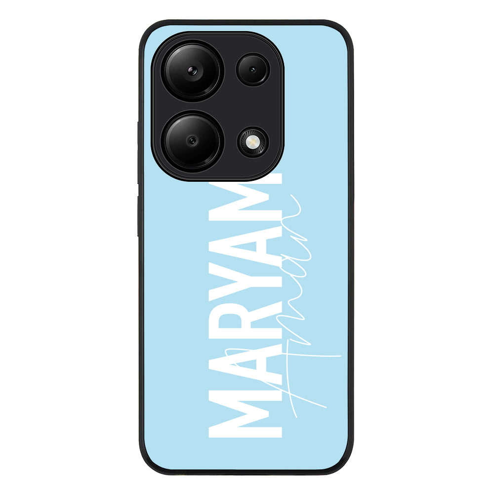 Redmi Note 13 Pro 4G / Rugged Black Personalized Name Vertical, Phone Case - Redmi - Redmi - Stylizedd.com