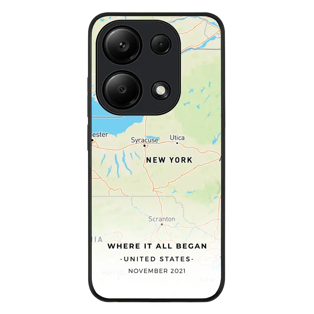 Personalized map Phone Case - Poco - M6 Pro 4G / Rugged Black - Stylizedd