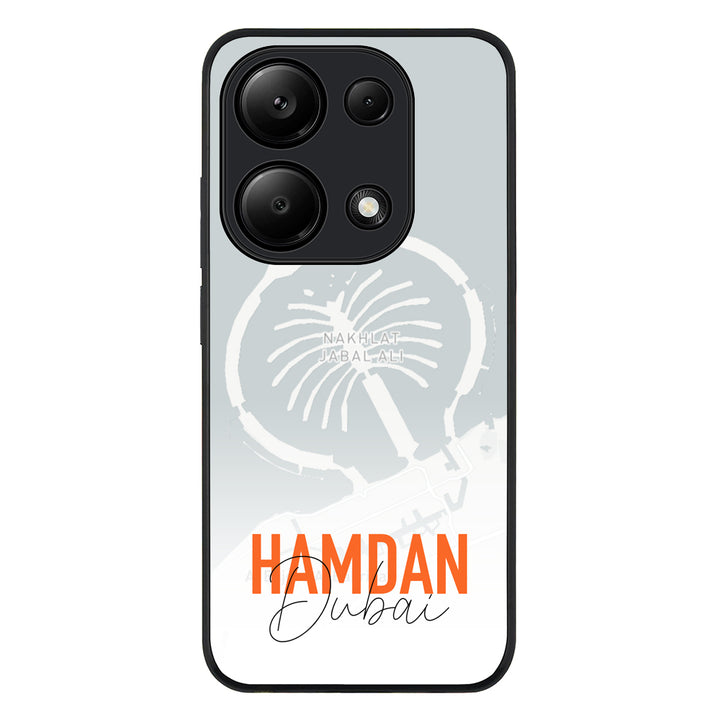 Redmi Note 13 Pro 4G / Rugged Black Personalized Location Map & Name, Phone Case - Redmi - Stylizedd.com