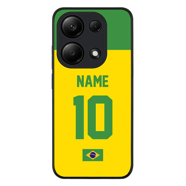 Redmi Note 13 Pro 4G / Rugged Black Personalized Football Jersey Phone Case Custom Name & Number - Redmi - Stylizedd.com