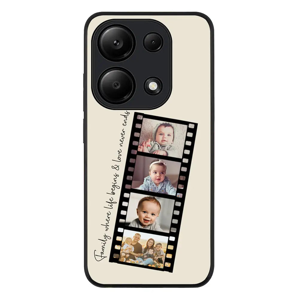 Redmi Note 13 Pro 4G / Rugged Black Custom Film Strips Personalised Movie Strip, Phone Case - Redmi - Stylizedd.com