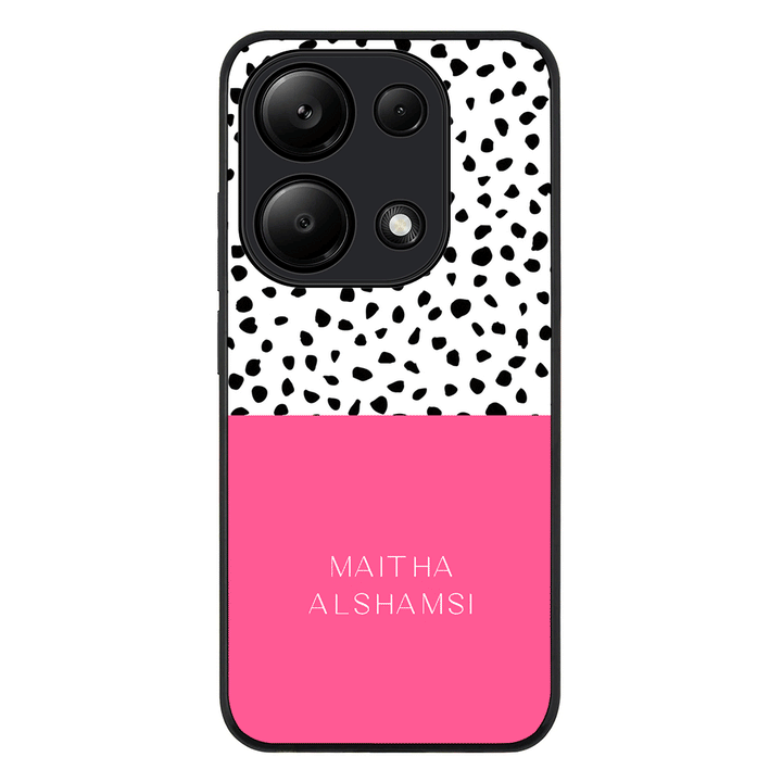 Redmi Note 13 Pro 4G / Rugged Black Personalized Text Colorful Spotted Dotted, Phone Case - Redmi - Stylizedd.com