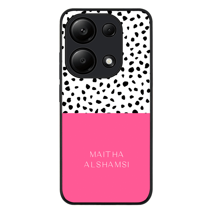 Redmi Note 13 Pro 4G / Rugged Black Personalized Text Colorful Spotted Dotted, Phone Case - Redmi - Stylizedd.com