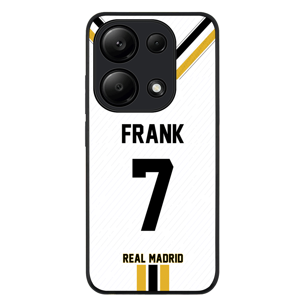 Redmi Note 13 Pro 4G / Rugged Black Personalized Football Clubs Jersey Phone Case Custom Name & Number - Redmi - Stylizedd.com