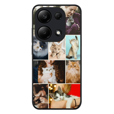 Personalised Photo Collage Grid Pet Cat Phone Case - Poco - M6 Pro 4G / Rugged Black - Stylizedd