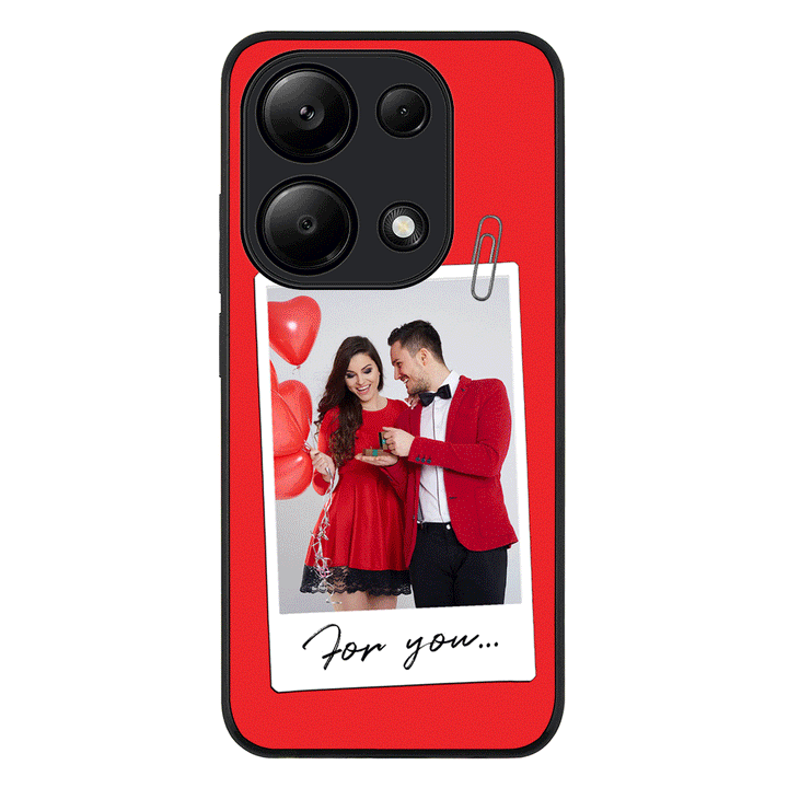 Redmi Note 13 Pro 4G / Rugged Black Personalized Polaroid Photo Valentine, Phone Case - Redmi - Stylizedd.com
