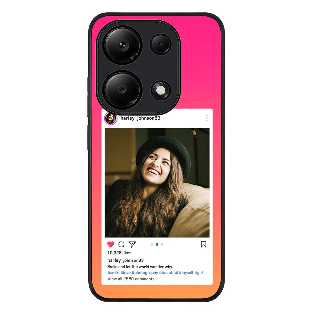 Custom Photo Instagram Post Template Phone Case - Poco - M6 Pro 4G / Rugged Black - Stylizedd