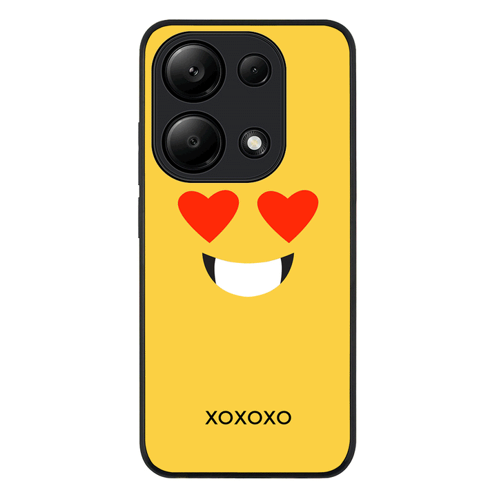 Poco M6 Pro 4G / Rugged Black Custom Text Emojis Emoticons Face, Phone Case - Poco - Stylizedd.com