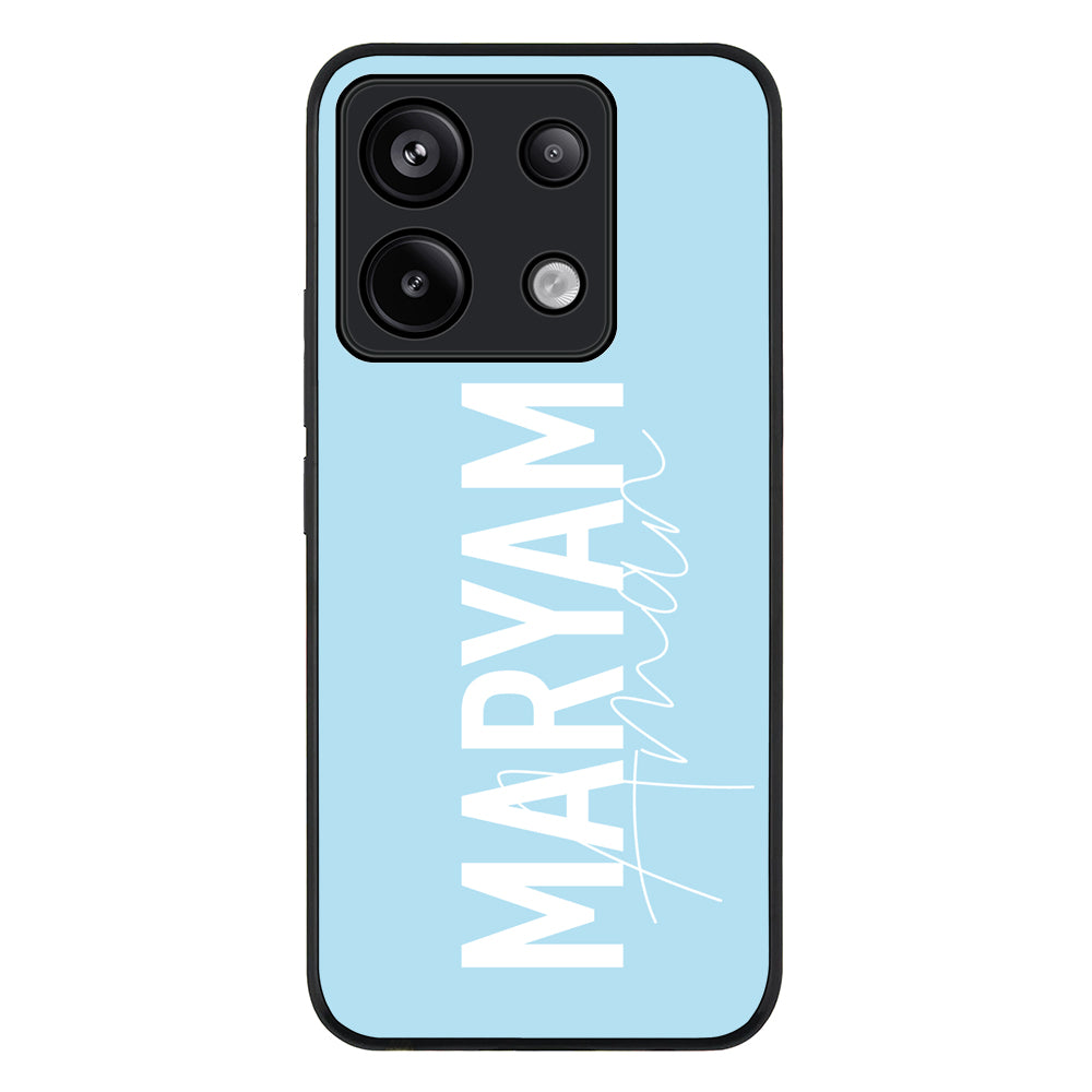 Redmi Note 13 Pro 5G / Rugged Black Personalized Name Vertical, Phone Case - Redmi - Redmi - Stylizedd.com