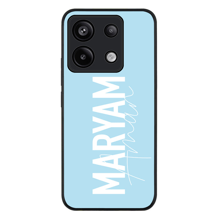 Redmi Note 13 Pro 5G / Rugged Black Personalized Name Vertical, Phone Case - Redmi - Redmi - Stylizedd.com