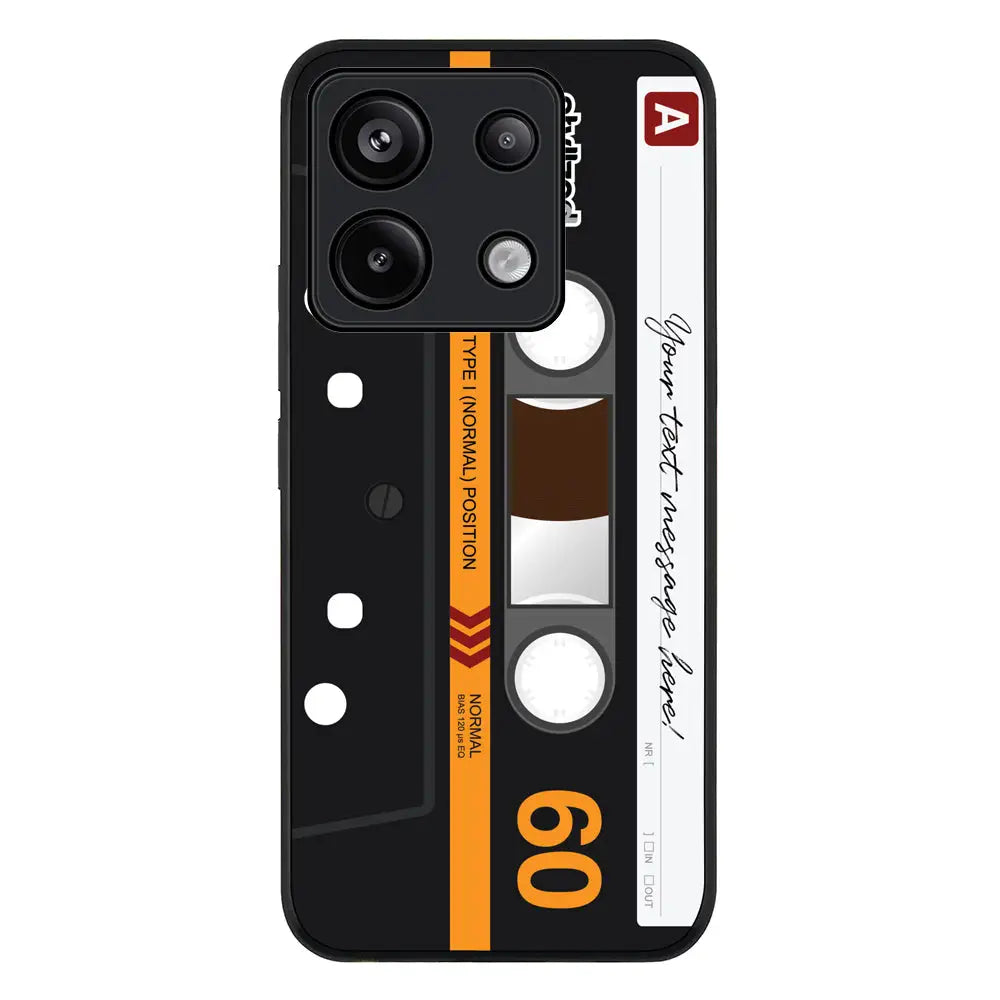 Redmi Note 13 Pro 5G / Rugged Black Custom Retro Cassette Tape Phone Case - Redmi - Stylizedd.com