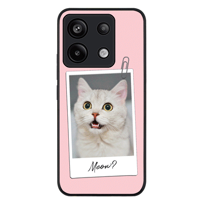 Redmi Note 13 Pro 5G / Rugged Black Polaroid Photo Pet Cat, Phone Case - Redmi - Stylizedd.com