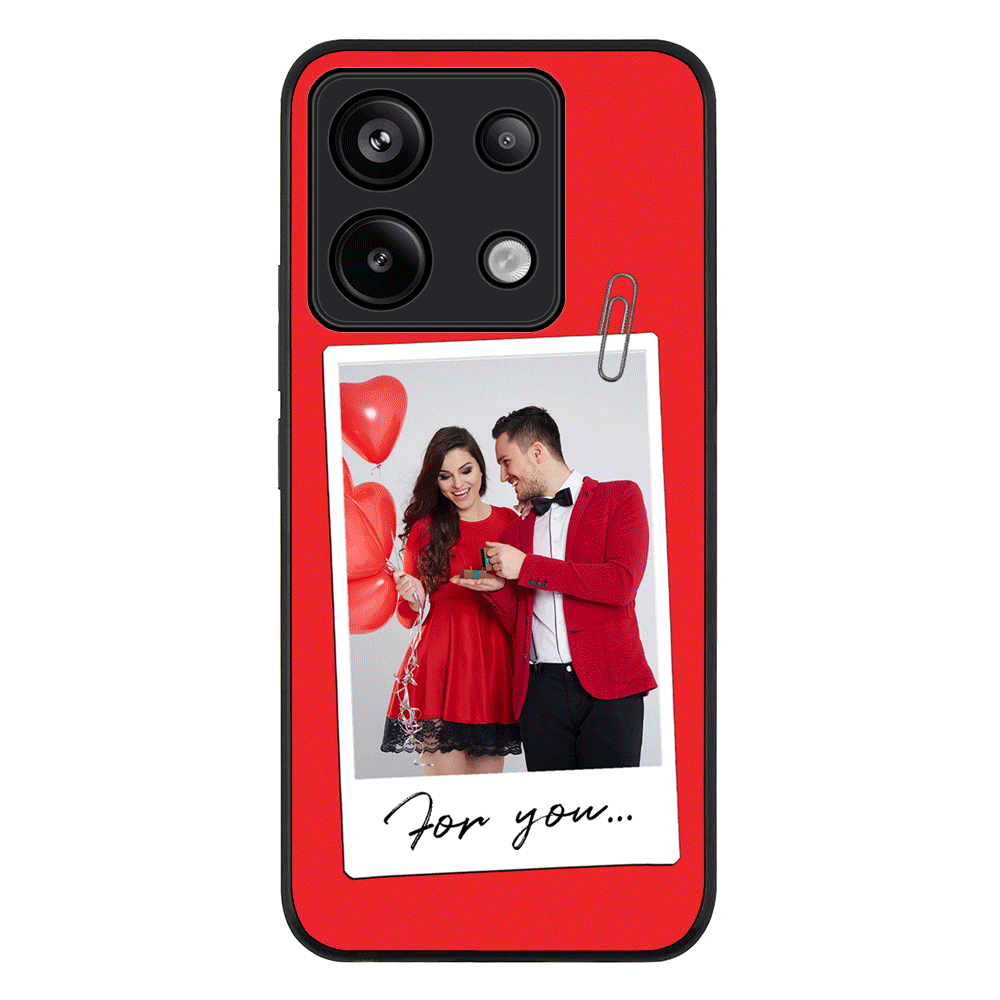 Redmi Note 13 Pro 5G / Rugged Black Personalized Polaroid Photo Valentine, Phone Case - Redmi - Stylizedd.com
