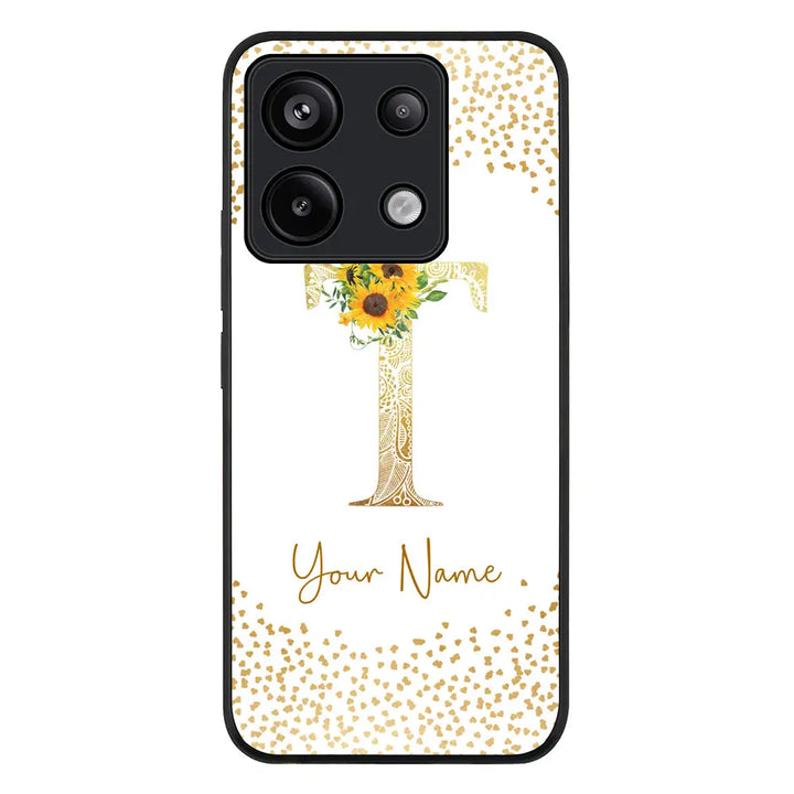 Redmi Note 13 Pro 5G / Rugged Black Floral Mandala Initial Phone Case - Redmi - Stylizedd.com