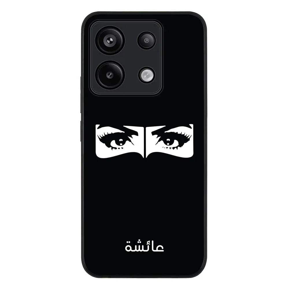 Redmi Note 13 Pro 5G / Rugged Black Custom Name Niqabi Eye, Phone Casee - Redmi - Stylizedd.com