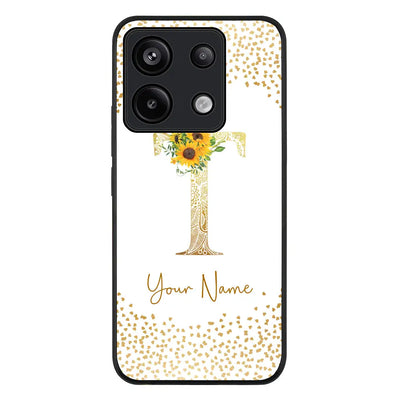 Redmi Note 13 Pro 5G / Rugged Black Floral Mandala Initial Phone Case - Redmi - Stylizedd.com