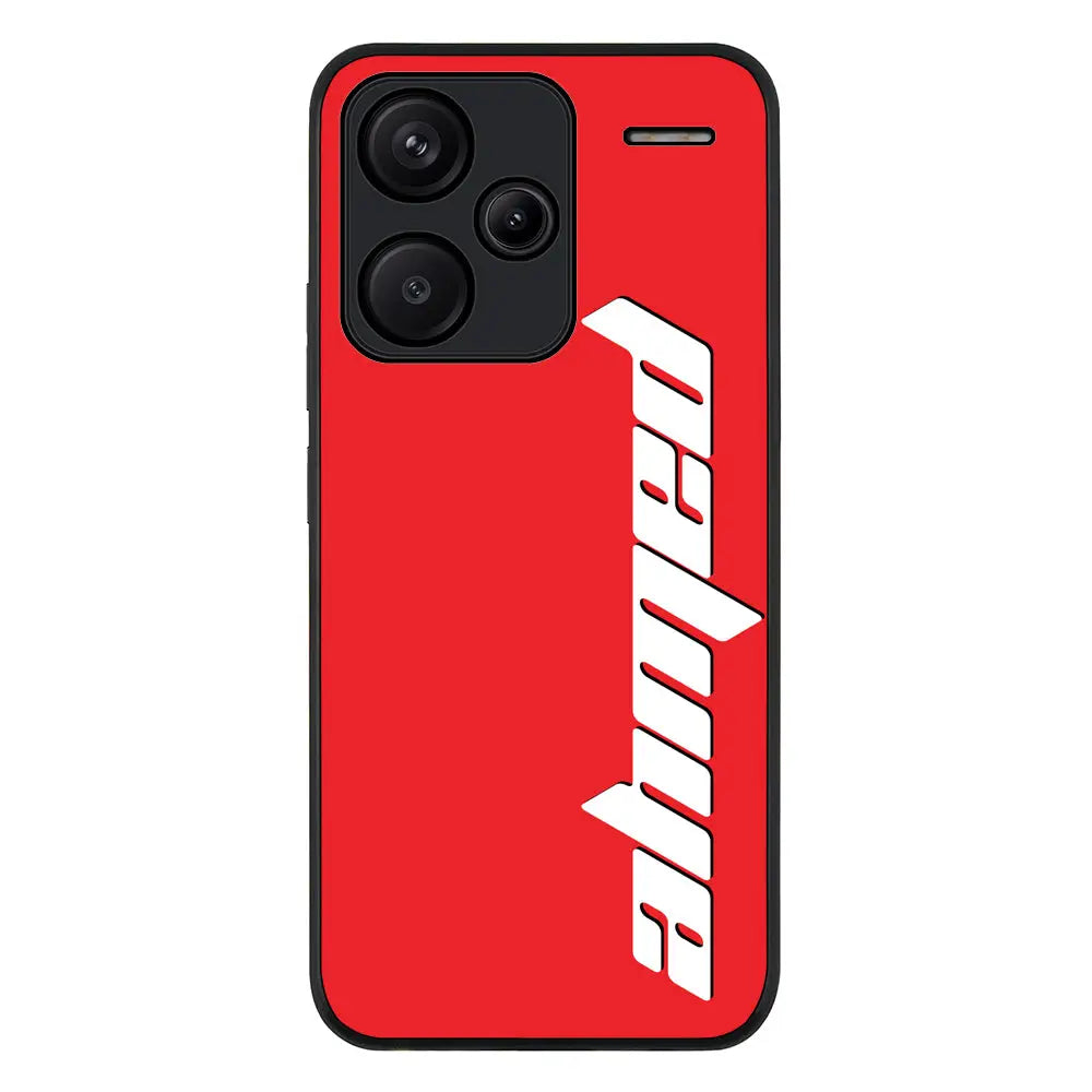 Redmi Note 13 Pro Plus / Rugged Black Custom Text, Vertical Name Phone Case - Redmi - Stylizedd.com