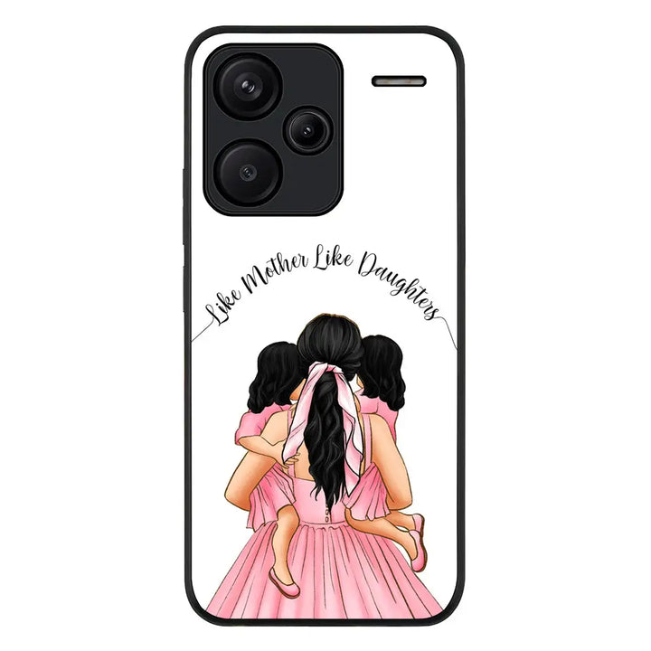 Redmi Note 13 Pro Plus / Rugged Black Mother 2 daughters Custom Clipart, Text Phone Case - Redmi - Stylizedd.com