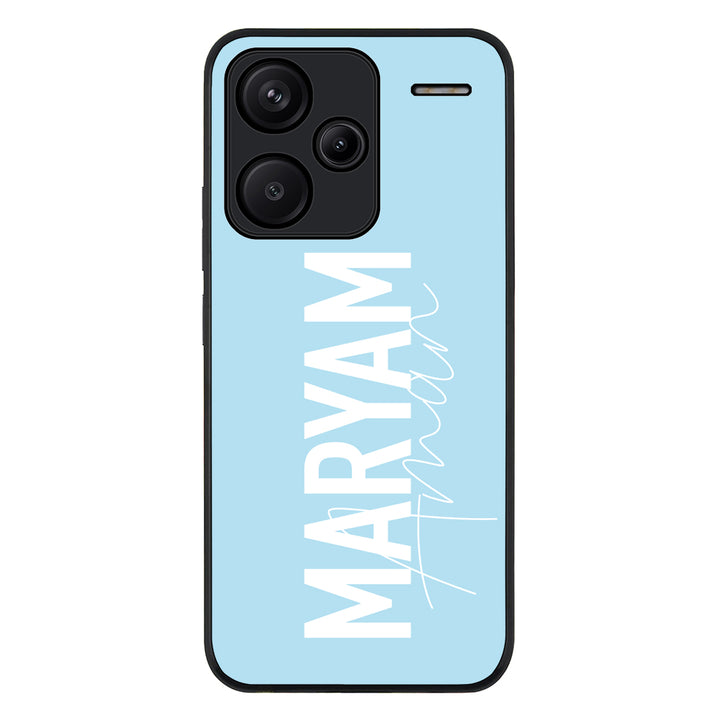 Redmi Note 13 Pro Plus / Rugged Black Personalized Name Vertical, Phone Case - Redmi - Redmi - Stylizedd.com