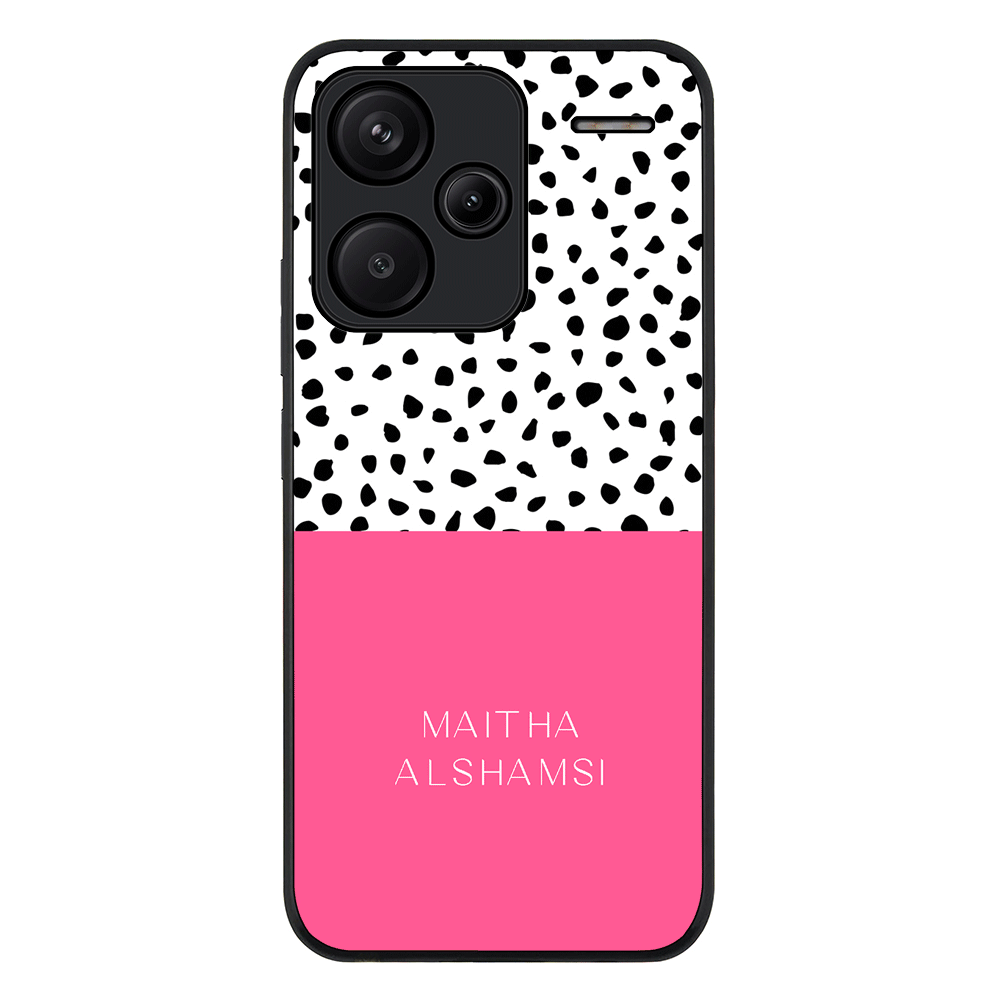 Redmi Note 13 Pro Plus / Rugged Black Personalized Text Colorful Spotted Dotted, Phone Case - Redmi - Stylizedd.com