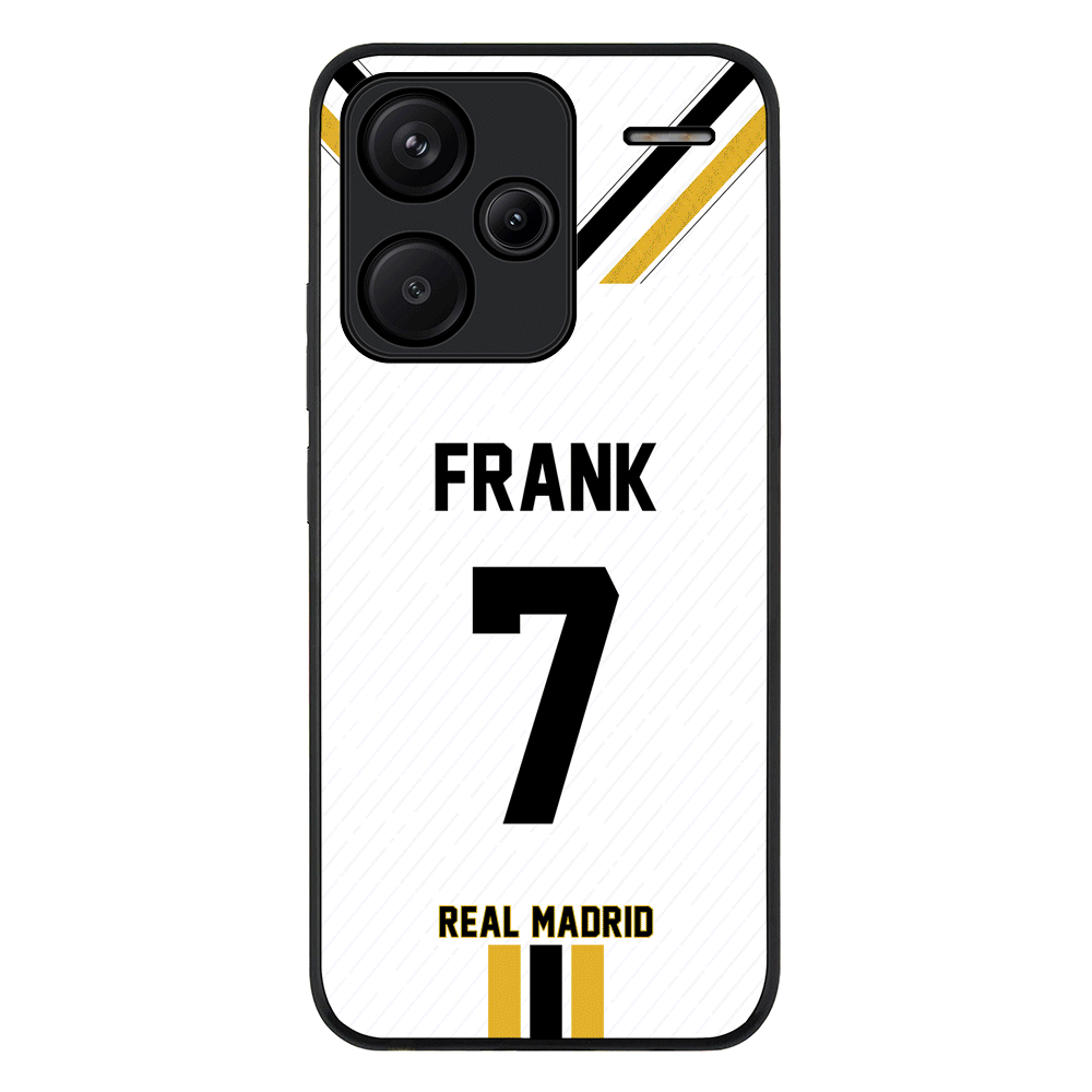 Redmi Note 13 Pro Plus / Rugged Black Personalized Football Clubs Jersey Phone Case Custom Name & Number - Redmi - Stylizedd.com